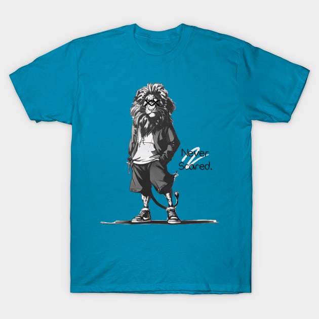 Lion's Roar: Never Scared in the Shadows T-Shirt by Stimuli.Ty